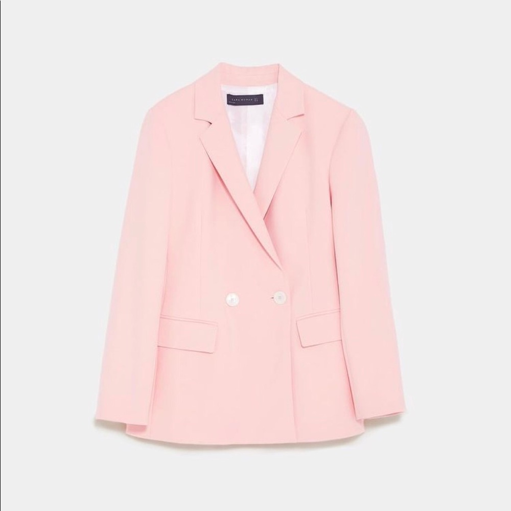 New Zara Pink Double breasted blazer sz S